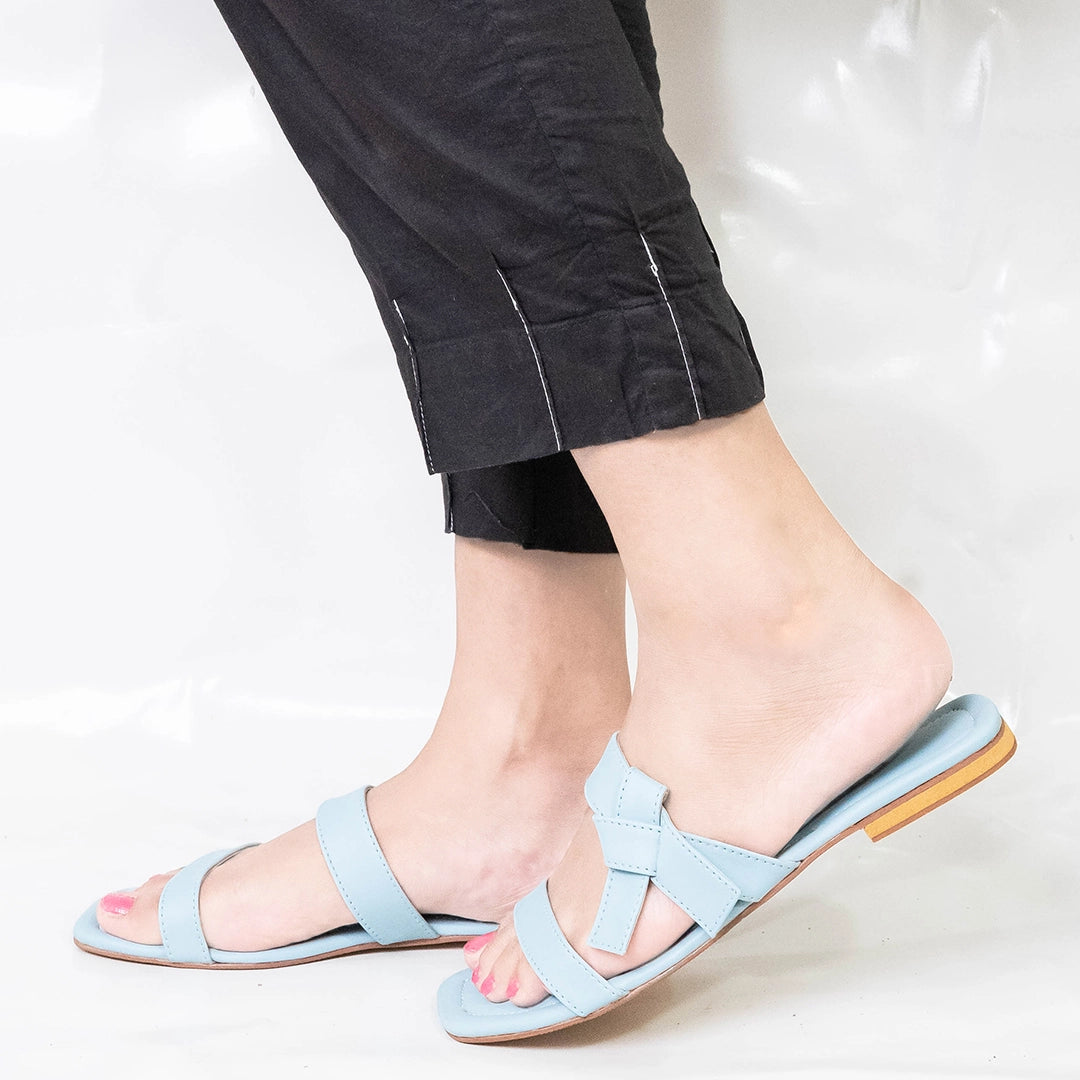 Light Blue Twisted Slippers