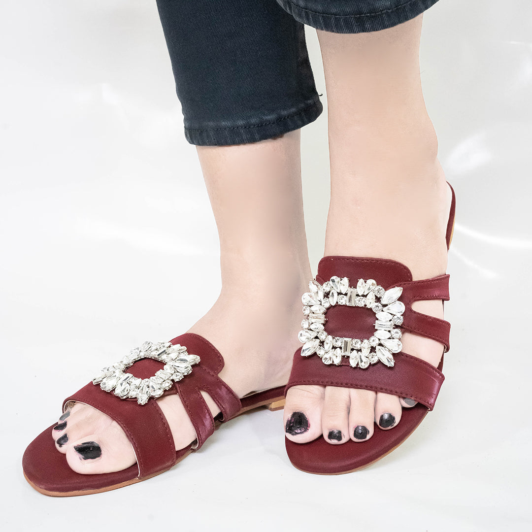 Maroon Dainty Stone Flats