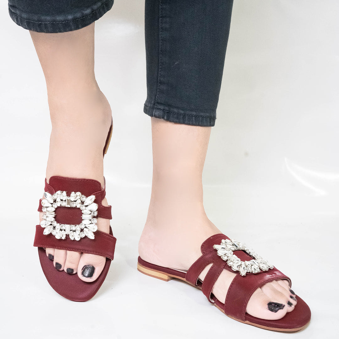 Maroon Dainty Stone Flats