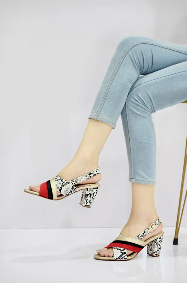 Snake Print Block Heels – Bold, Modern Elegance