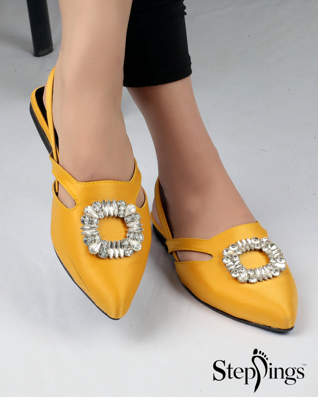 Yellow T-straps pumps